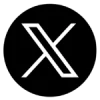 X formerly Twitter black circular logo on transparent background - social media advertising platform